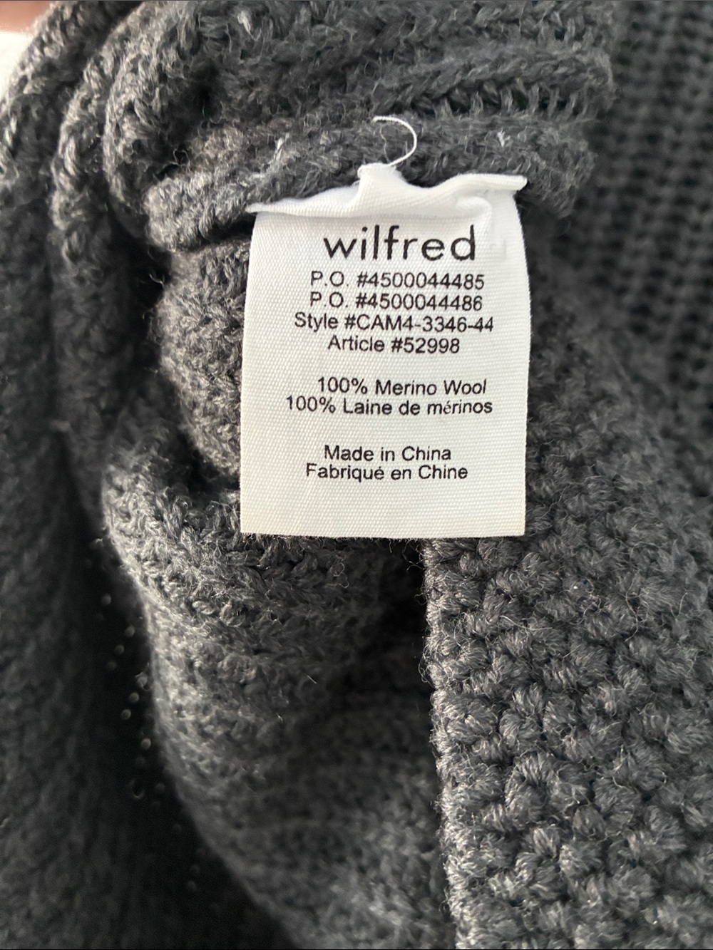 Aritzia Wilfred Size XS Durandal Sleeveless Merino Wool Sweater - Gray - Picture 6 of 7